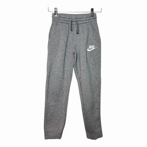 Nike Youth Gray Fleece Jogger Sweatpants Size M CI2911-091 Kids Swoosh Logo